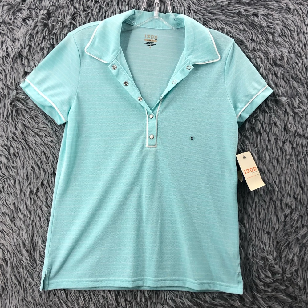 Izod Polo Shirt XFG Womens Golf Small Cool Fx Snap Button Cool Spring